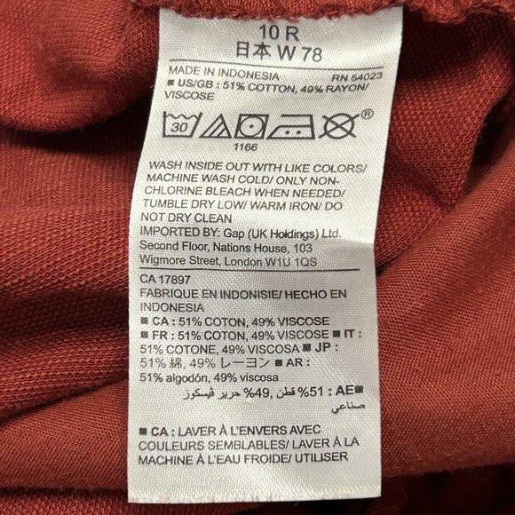 GAP Women’s Paperbag Pants Sz 10 Dark Red Taper Zip Tie Waist Pockets Pre-Owned - Picture 6 of 13